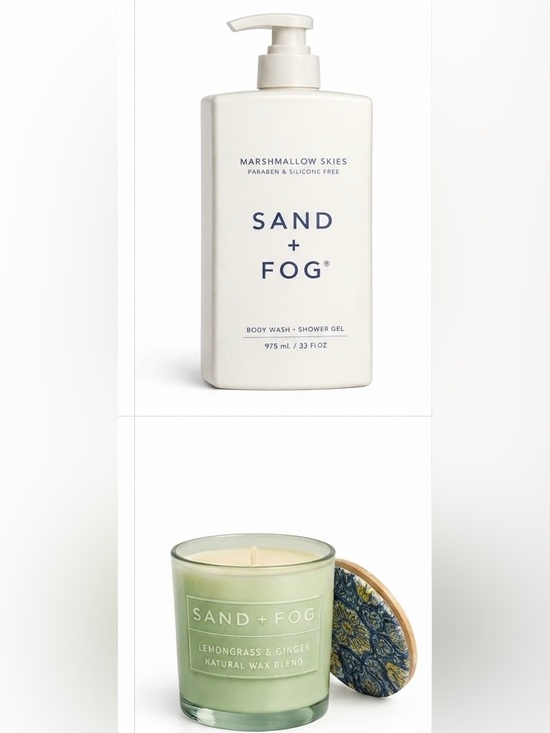 Sand + Fog Other - Bundle, large Sand + Fog. Body wash & candle. One candle + one large body wash